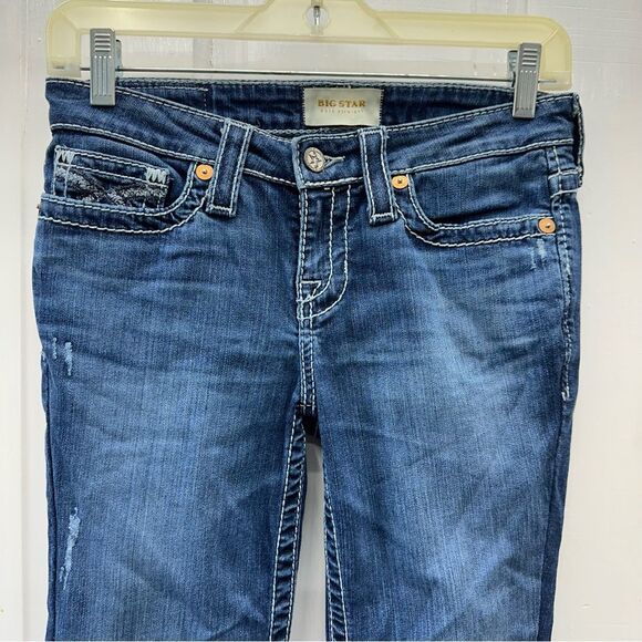 Big Star Kate Straight thick stitch denim jeans women's 25R 25 Regular - Picture 4 of 7
